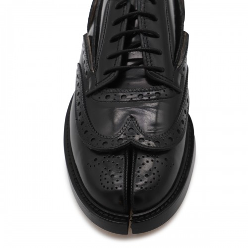 BLACK LEATHER LACE UP SHOES
