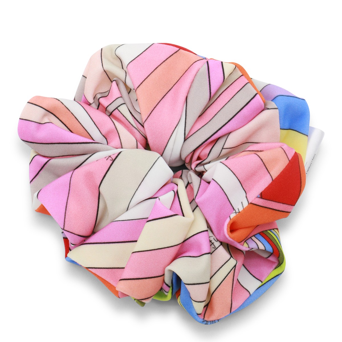 MULTICOLOR AND PINK SCRUNCHIE