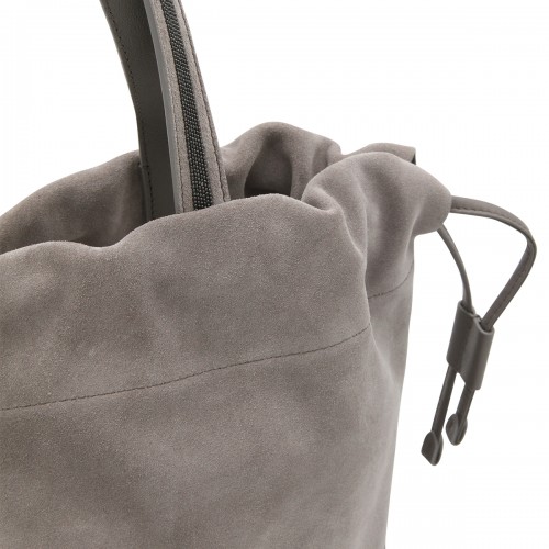 BEIGE LEATHER TOP HANDLE BAG