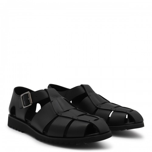 BLACK LEATHER PACIFIC SANDALS