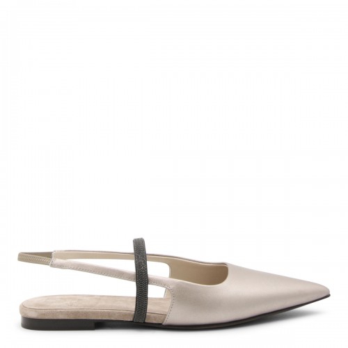 BEIGE LEATHER FLATS