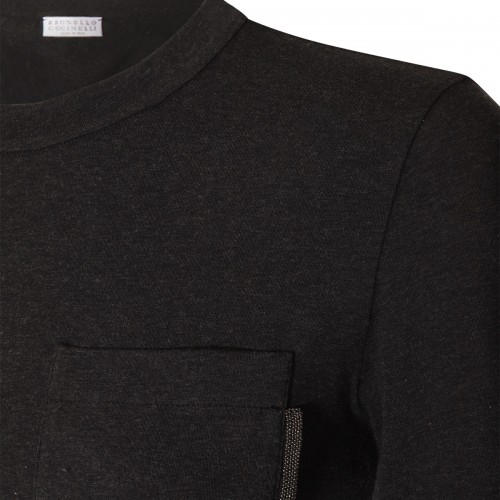 DARK GREY COTTON T-SHIRT