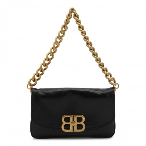 BLACK LEATHER FLAP BB SOFT SMALL CROSSBODY BAG