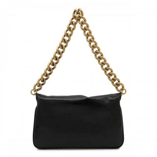 BLACK LEATHER FLAP BB SOFT SMALL CROSSBODY BAG