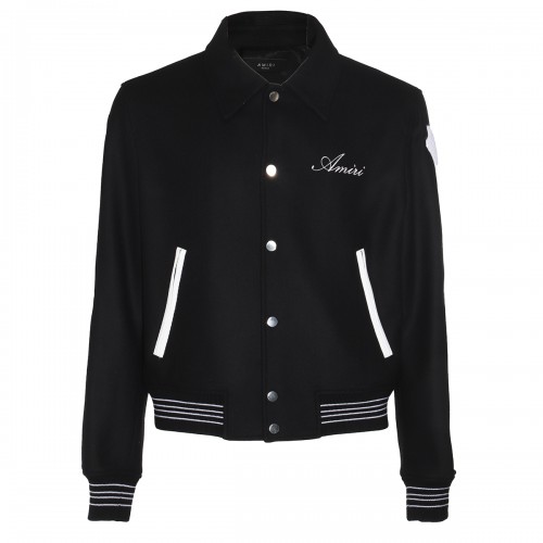 BLACK WOOL CASUAL JACKET