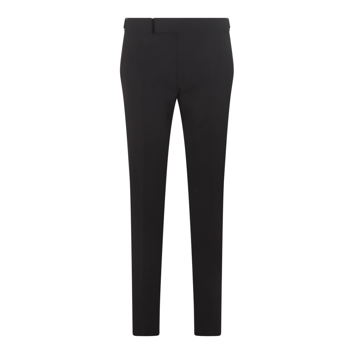 BLACK WOOL BLEND TROUSERS