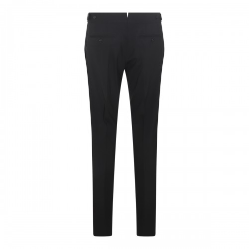 BLACK WOOL BLEND TROUSERS