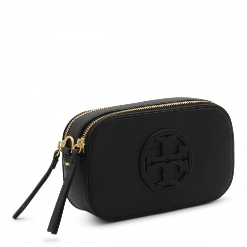 BLACK LEATHER CROSSBODY BAG