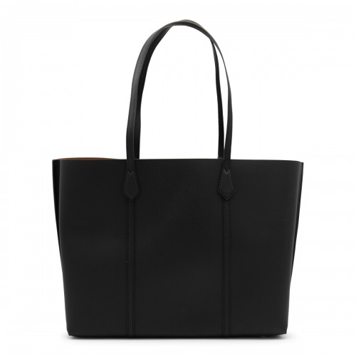 BLACK LEATHER PERRY TOTE BAG