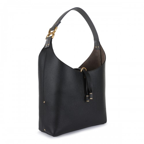 BLACK LEATHER MARCIE SMALL SHOULDER BAG