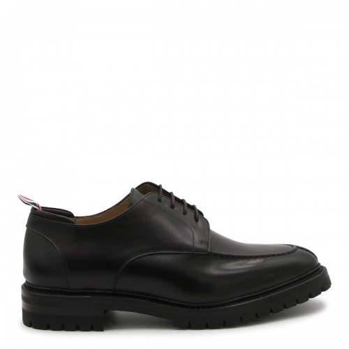 BLACK LEATHER LACE UP SHOES