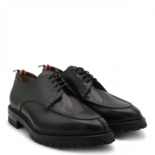 BLACK LEATHER LACE UP SHOES