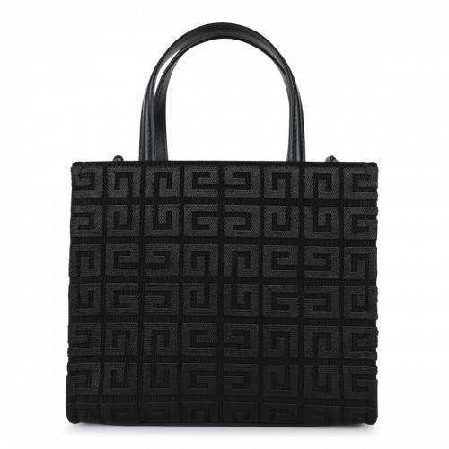 BLACK COTTON BLEND G MINI TOTE BAG