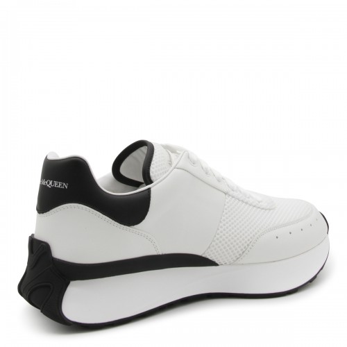 WHITE AND BLACK LEATHER SNEAKERS