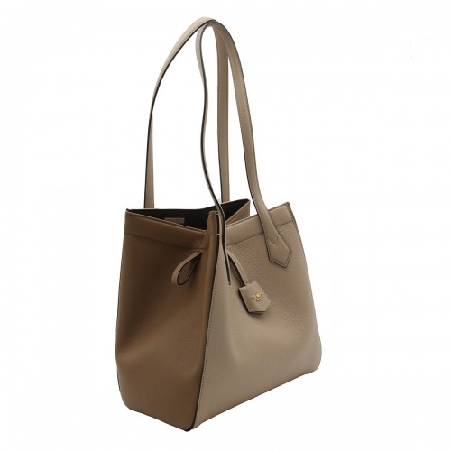 SAND LEATHER ORIGAMI MEDIUM TOP HANDLE BAG