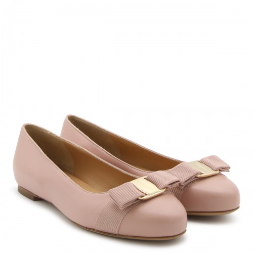 PINK LEATHER FLATS