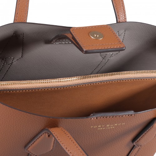 LIGHT UMBER LEATHER PERRY SMALL TOTE BAG