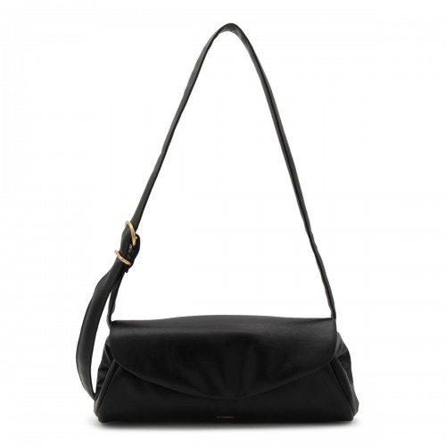 Jil Sander – Black Leather Cannolo Shoulder Bag Uni