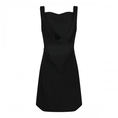 BLACK VISCOSE MINI DRESS 2