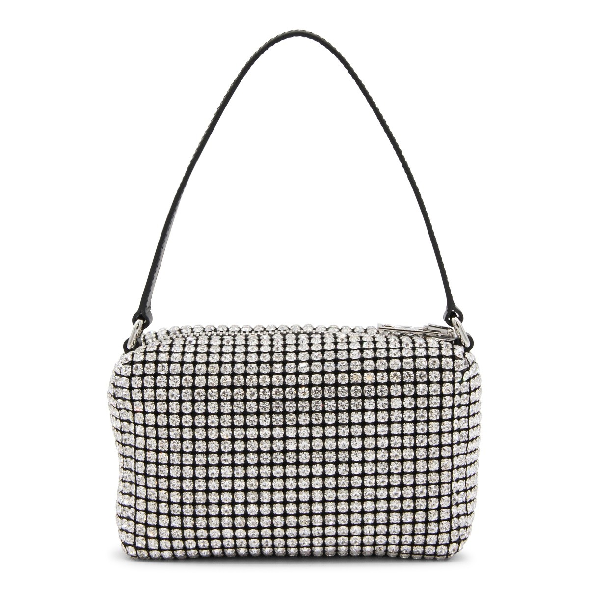 SILVER-TONE RHINESTONES SHOULDER BAG