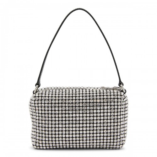 SILVER-TONE RHINESTONES SHOULDER BAG