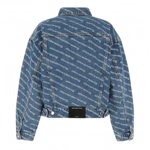 DEEP BLUE AND WHITE DENIM LOGO JACKET