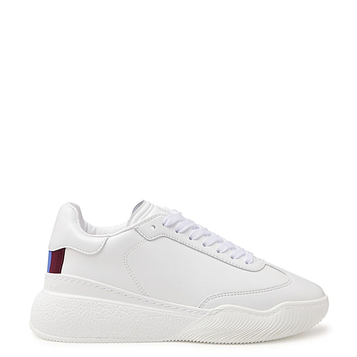 WHITE FAUX LEATHER LOOP SNEAKERS