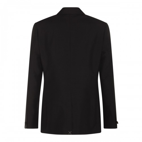 BLACK WOOL BLEND BLAZER 2