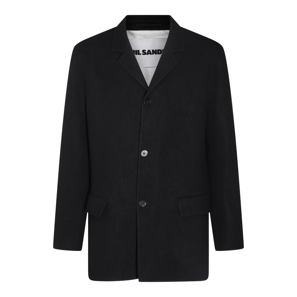 BLACK VISCOSE CASUAL JACKET