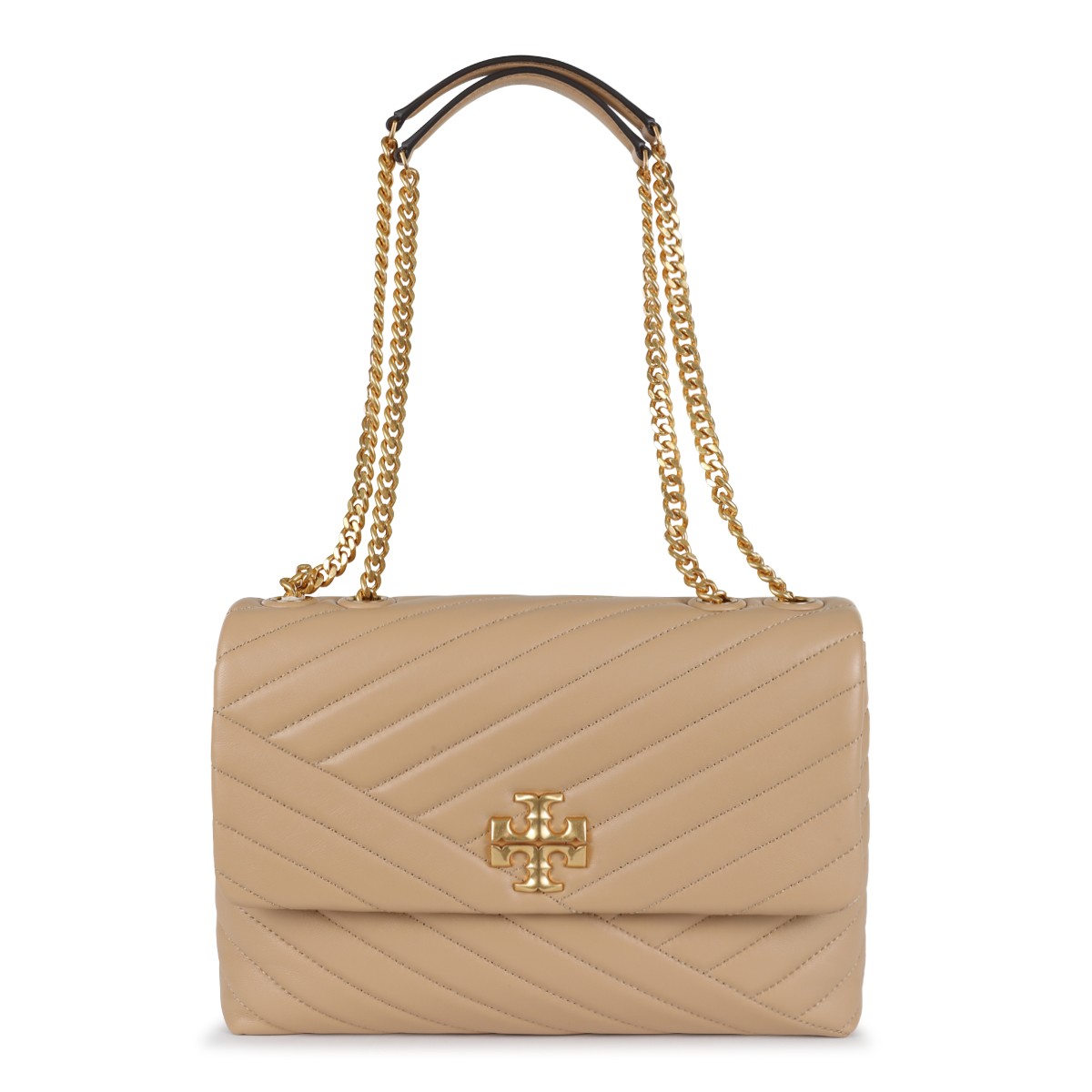 BEIGE LEATHER KIRA SHOULDER BAG