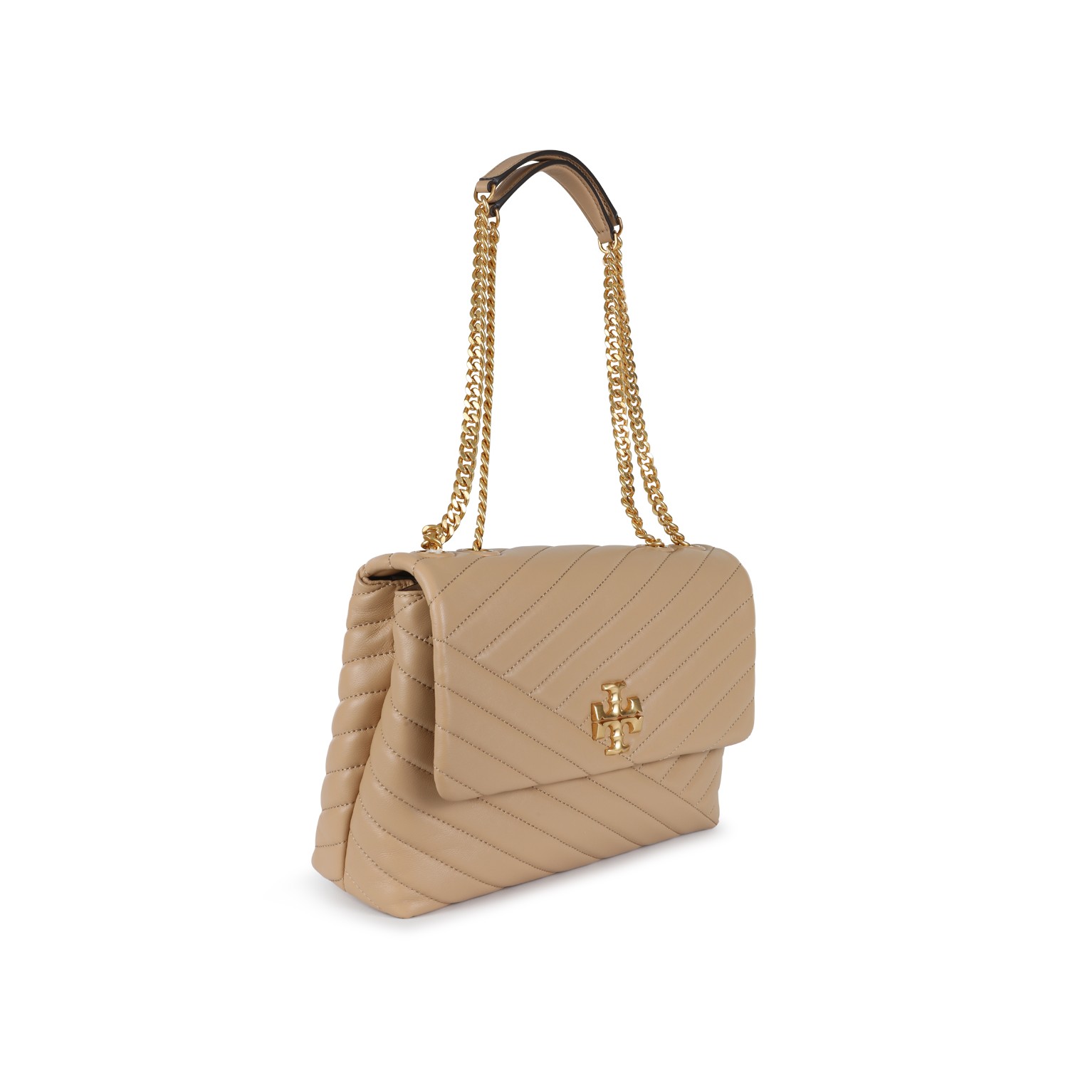 TORY BURCH Shoulder Bag Detachable store Strap Beige Leather