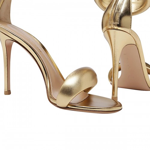 GOLD-TONE LEATHER BIJOUX SANDALS