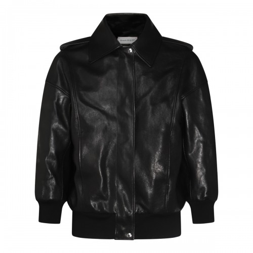 Alexander Mcqueen – Black Leather Jacket 38