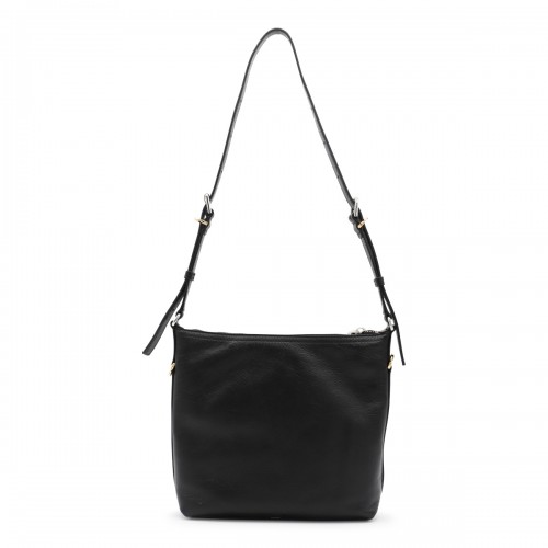 BLACK LEATHER VOYOU SHOULDER BAG