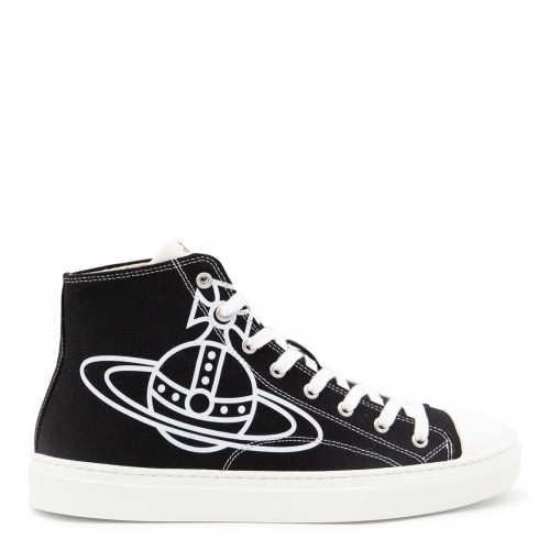 BLACK AND WHITE CANVAS SNEAKERS