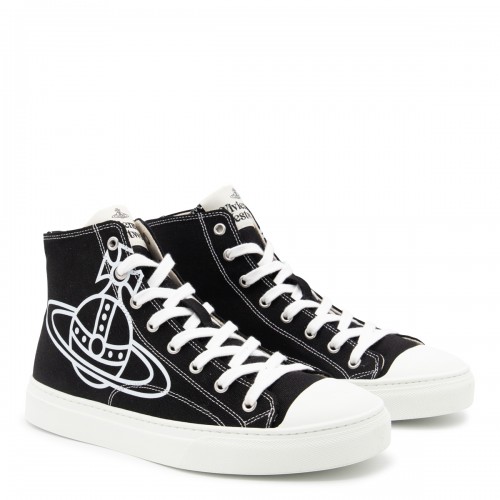 BLACK AND WHITE CANVAS SNEAKERS