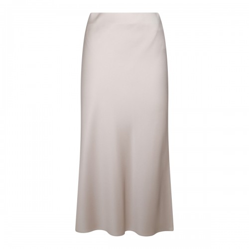 WHITE VISCOSE MIDI SKIRT