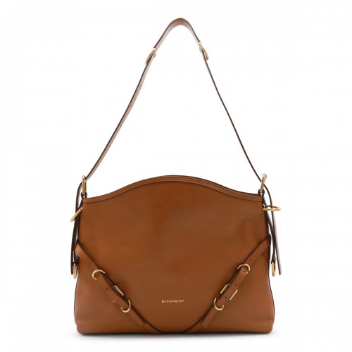 TAN LEATHER VOYOU MEDIUM SHOULDER BAG