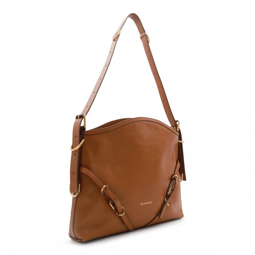 TAN LEATHER VOYOU MEDIUM SHOULDER BAG