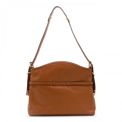 TAN LEATHER VOYOU MEDIUM SHOULDER BAG