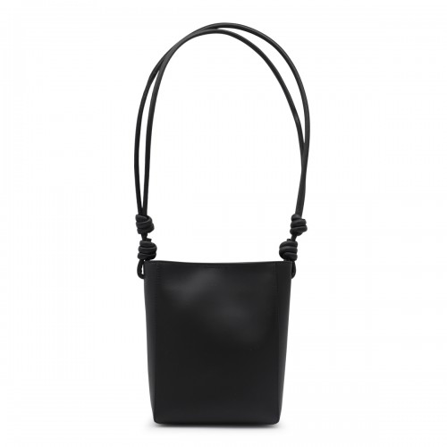 BLACK LEATHER GIRO CROSSBODY BAG