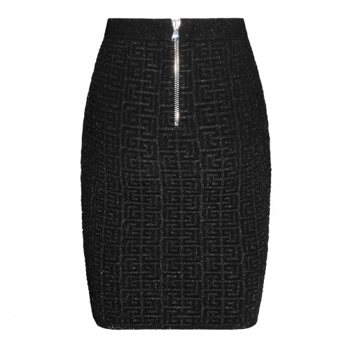 BLACK VISCOSE MIDI SKIRT