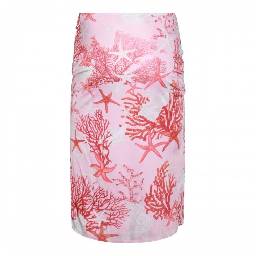 PINK AND WHTE VISCOSE SKIRT