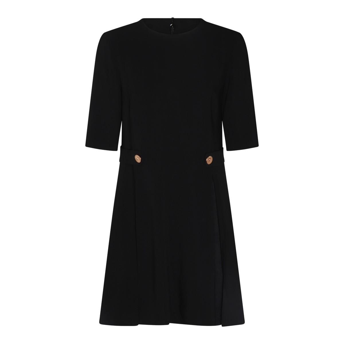 BLACK VISCOSE MINI DRESS