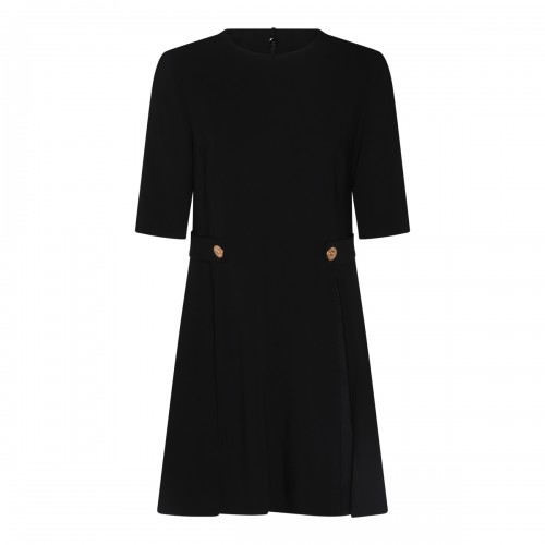 BLACK VISCOSE MINI DRESS