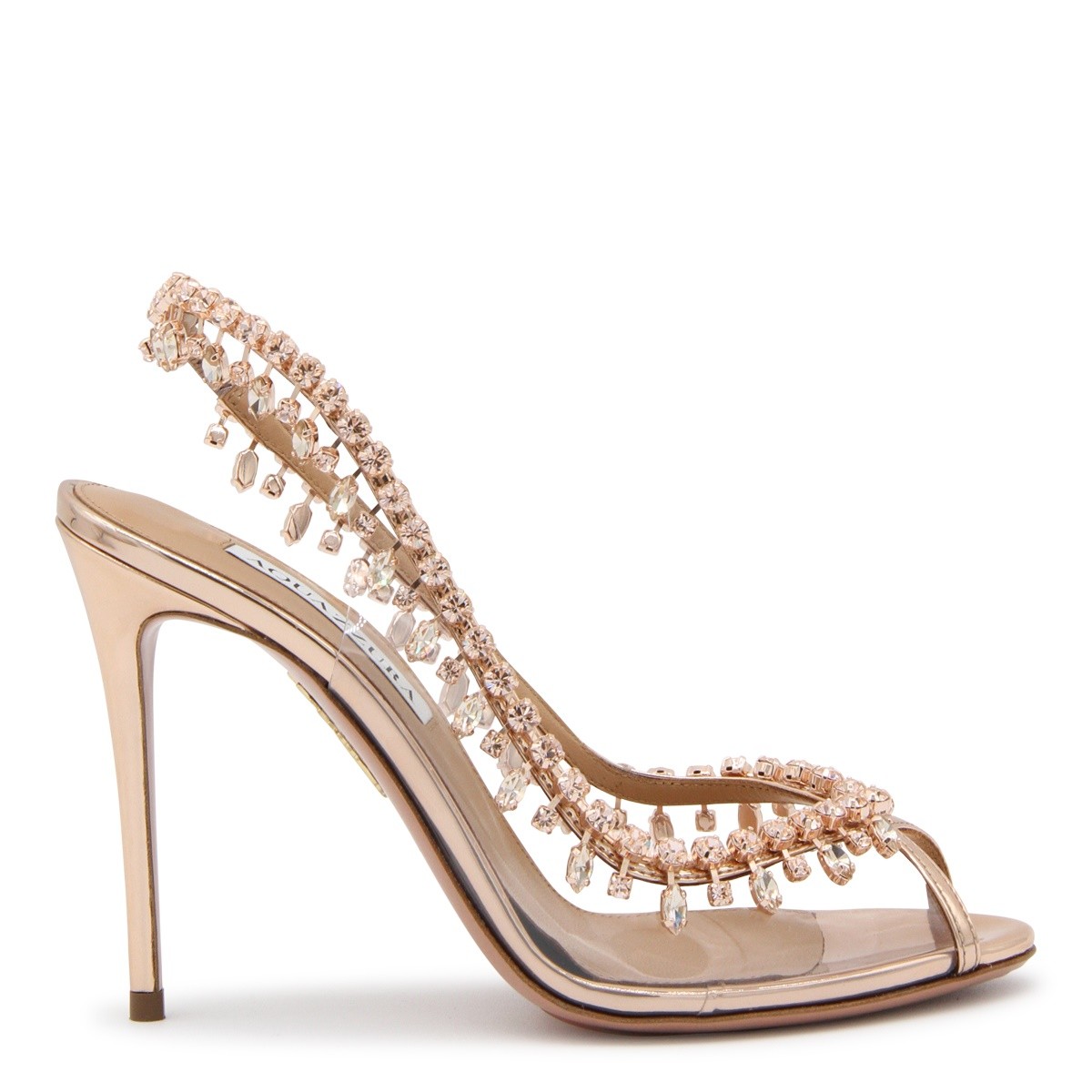 ROSE GOLD-TONE LEATHER TEMPTATION SANDALS