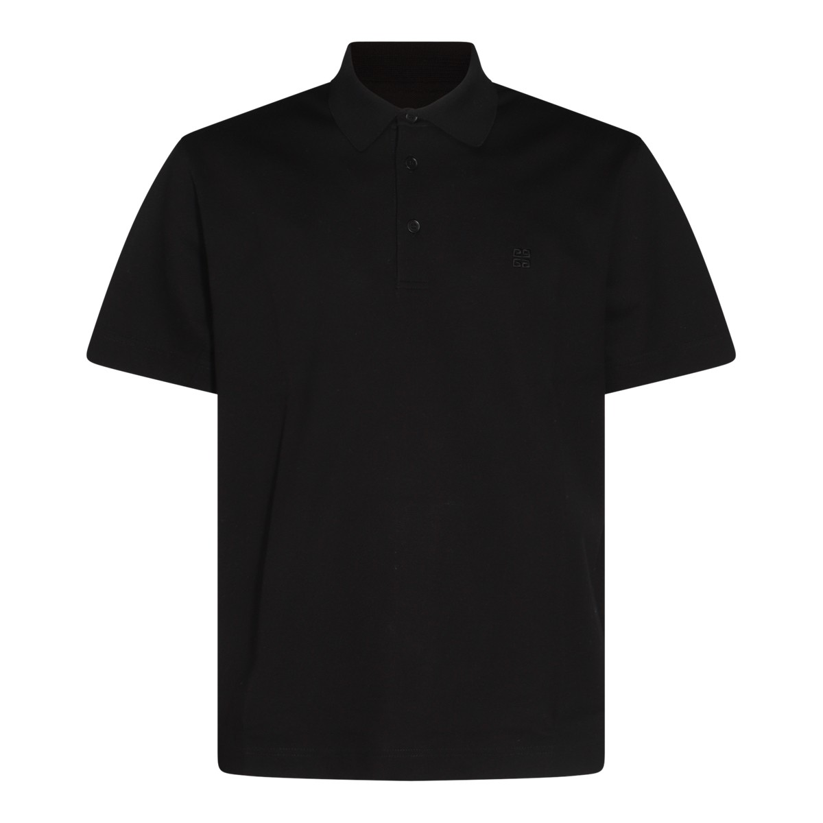 BLACK COTTON POLO SHIRT