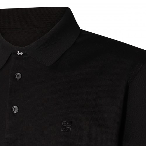 BLACK COTTON POLO SHIRT