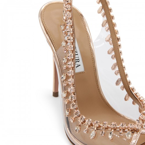 ROSE GOLD-TONE LEATHER TEMPTATION SANDALS