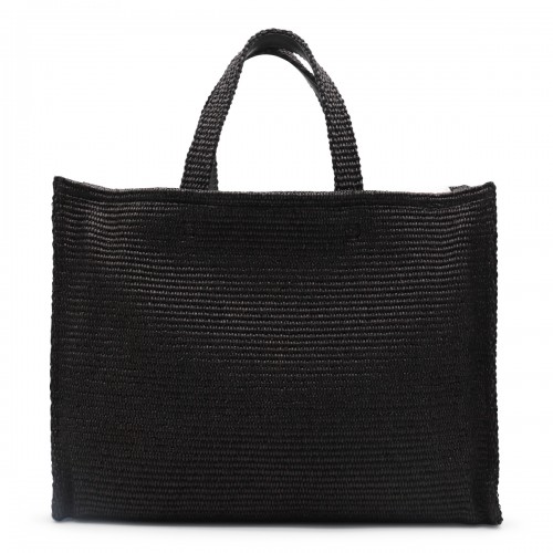 BLACK COTTON G TOTE BAG